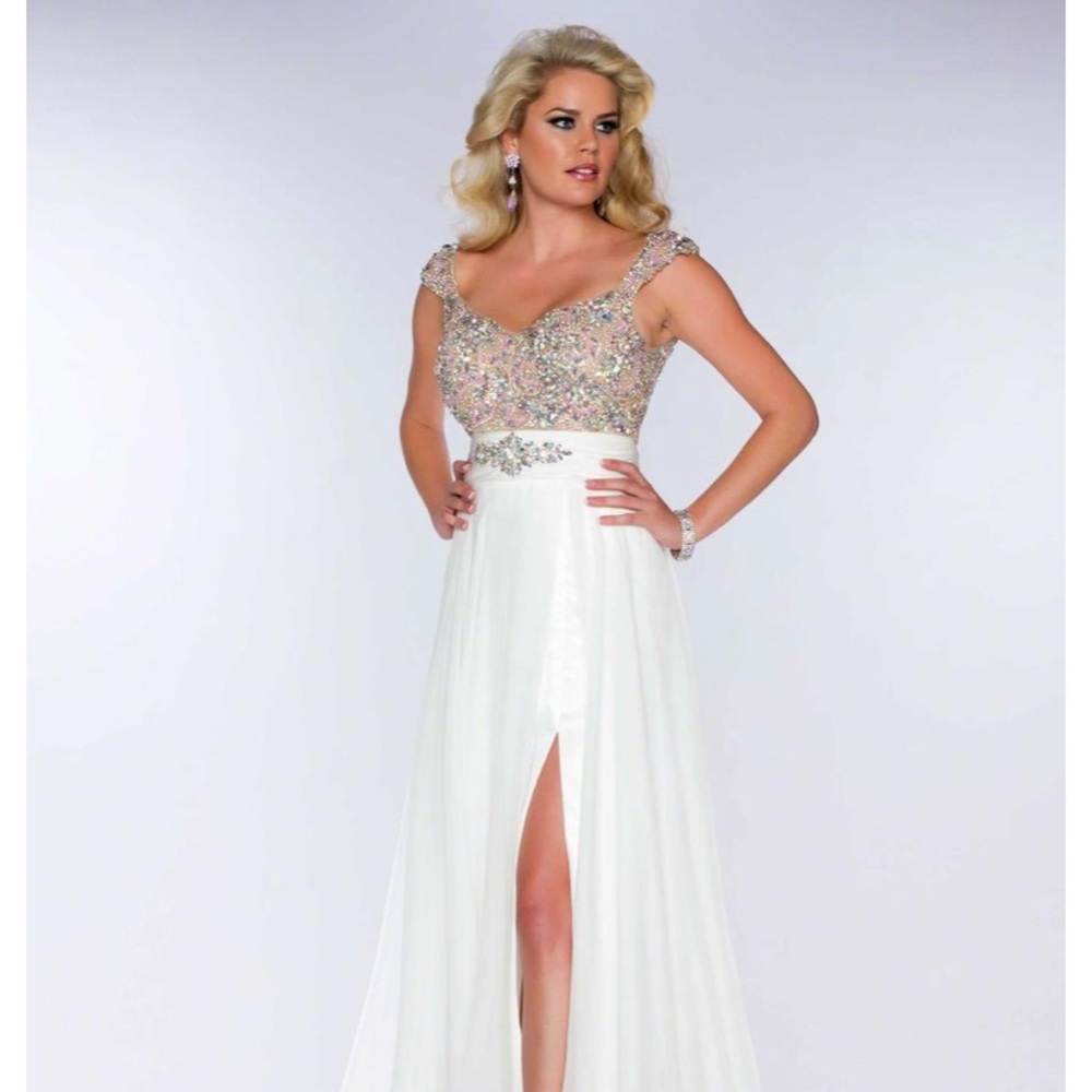 COPY - Mac Duggal 42982P White Pageant Gown